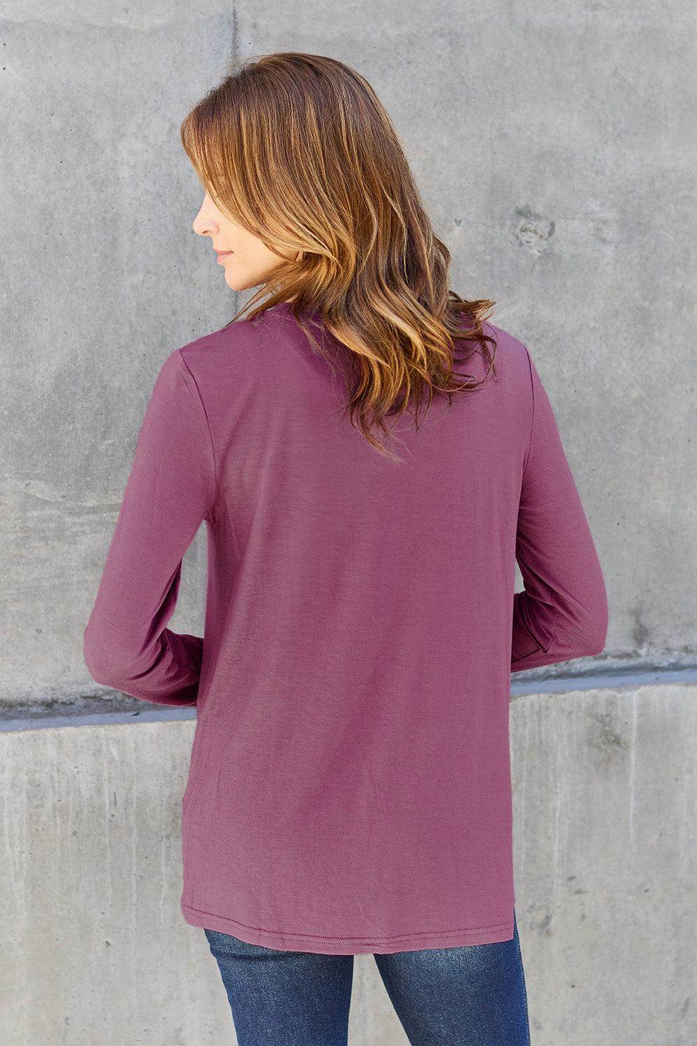 Basic Bae Full Size Round Neck Long Sleeve Top for Women - Selvanelle