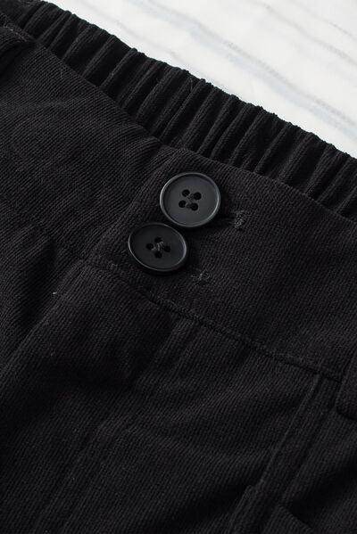 Half Elastic Waist Straight Pants for Comfortable Fit - Selvanelle
