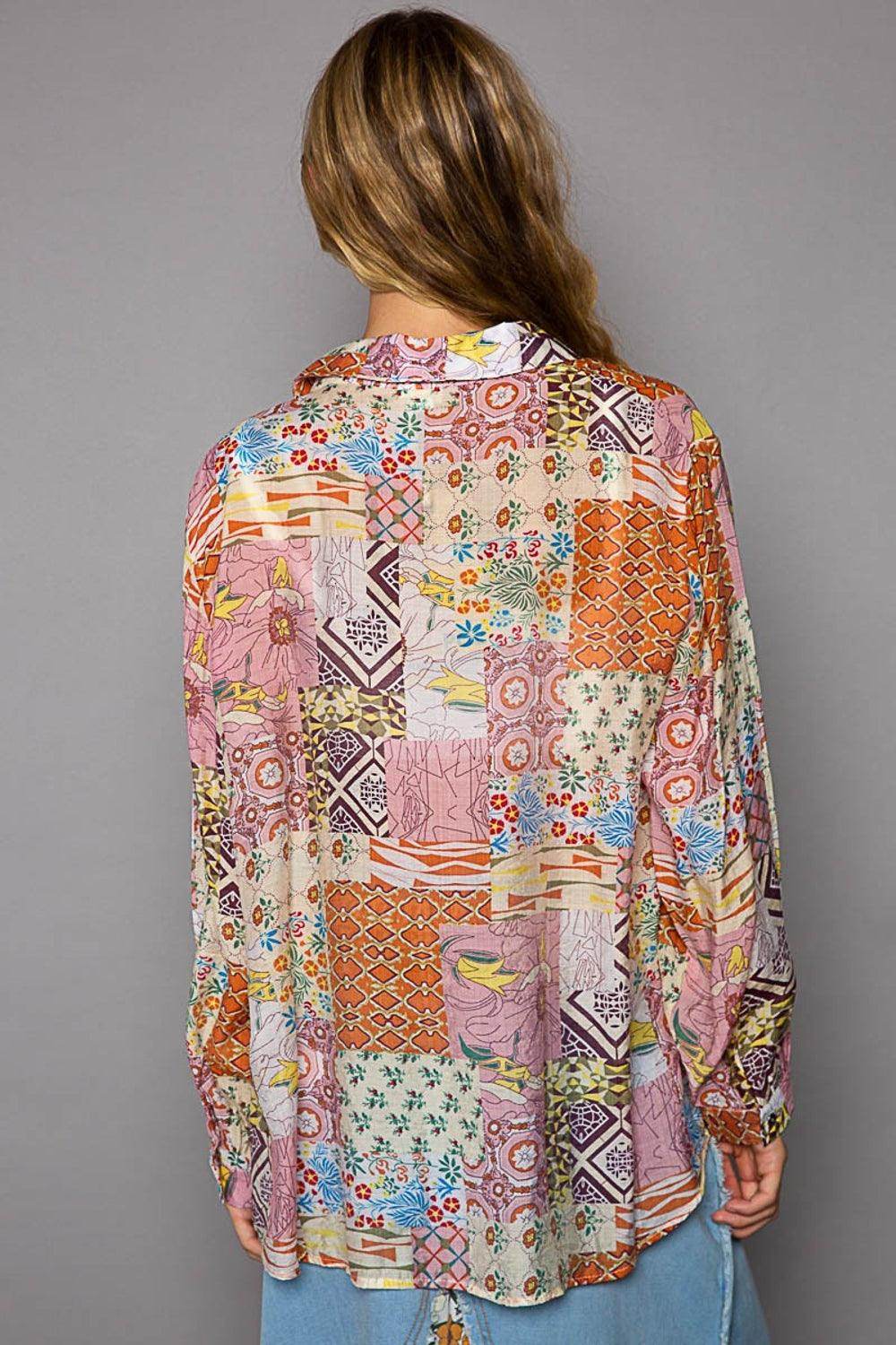 POL Button-Down Long Sleeve Printed Shirt for Every Occasion - Selvanelle