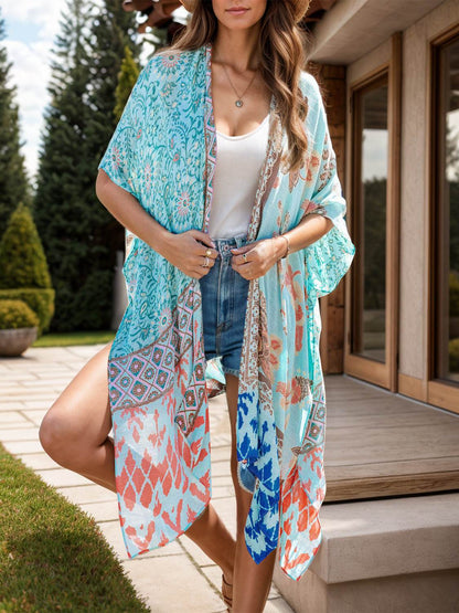 Printed Open Front Cover-Up - Selvanelle