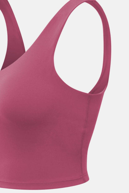 Cropped Scoop Neck Active Tank Top - Selvanelle