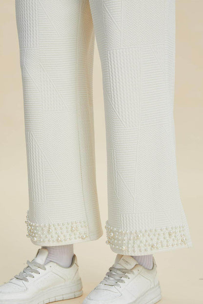 Double Take Full Size Pearl Detail Round Neck Top Pants Set - Selvanelle