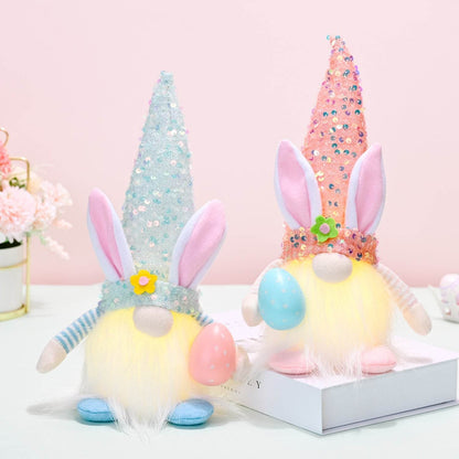 Easter Sequin Pointed Hat Faceless Gnome - Selvanelle