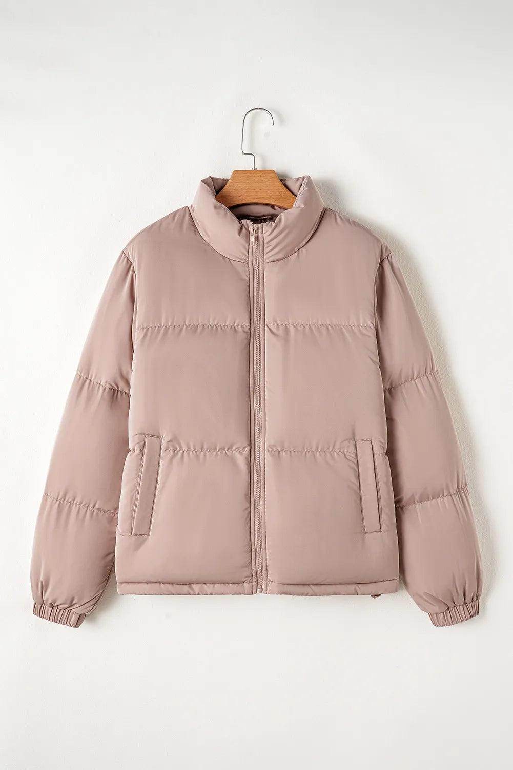 Turtleneck Zip Up Long Sleeve Winter Coat for Women - Selvanelle