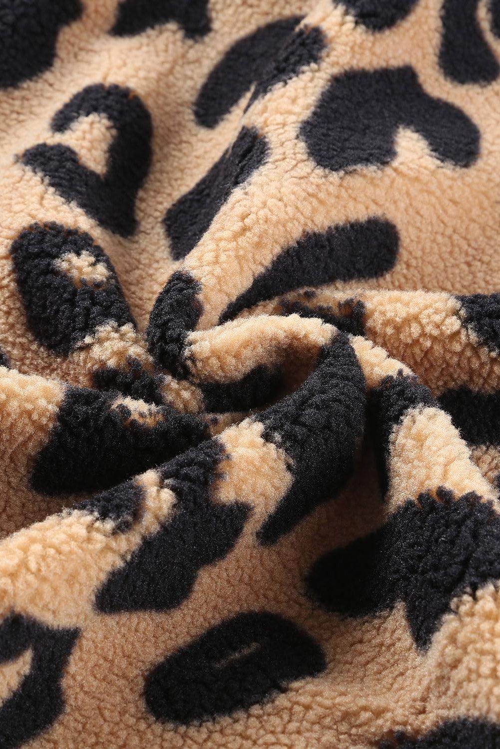 Leopard Button Up Long Sleeve Jacket for Stylish Comfort - Selvanelle