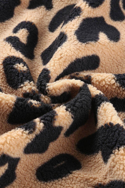 Leopard Button Up Long Sleeve Jacket for Stylish Comfort - Selvanelle