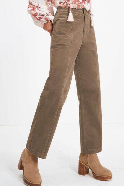Half Elastic Waist Straight Pants for Comfortable Fit - Selvanelle