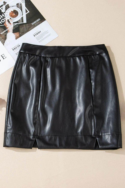 PU Leather Mini Skirt for Women in Various Sizes - Selvanelle