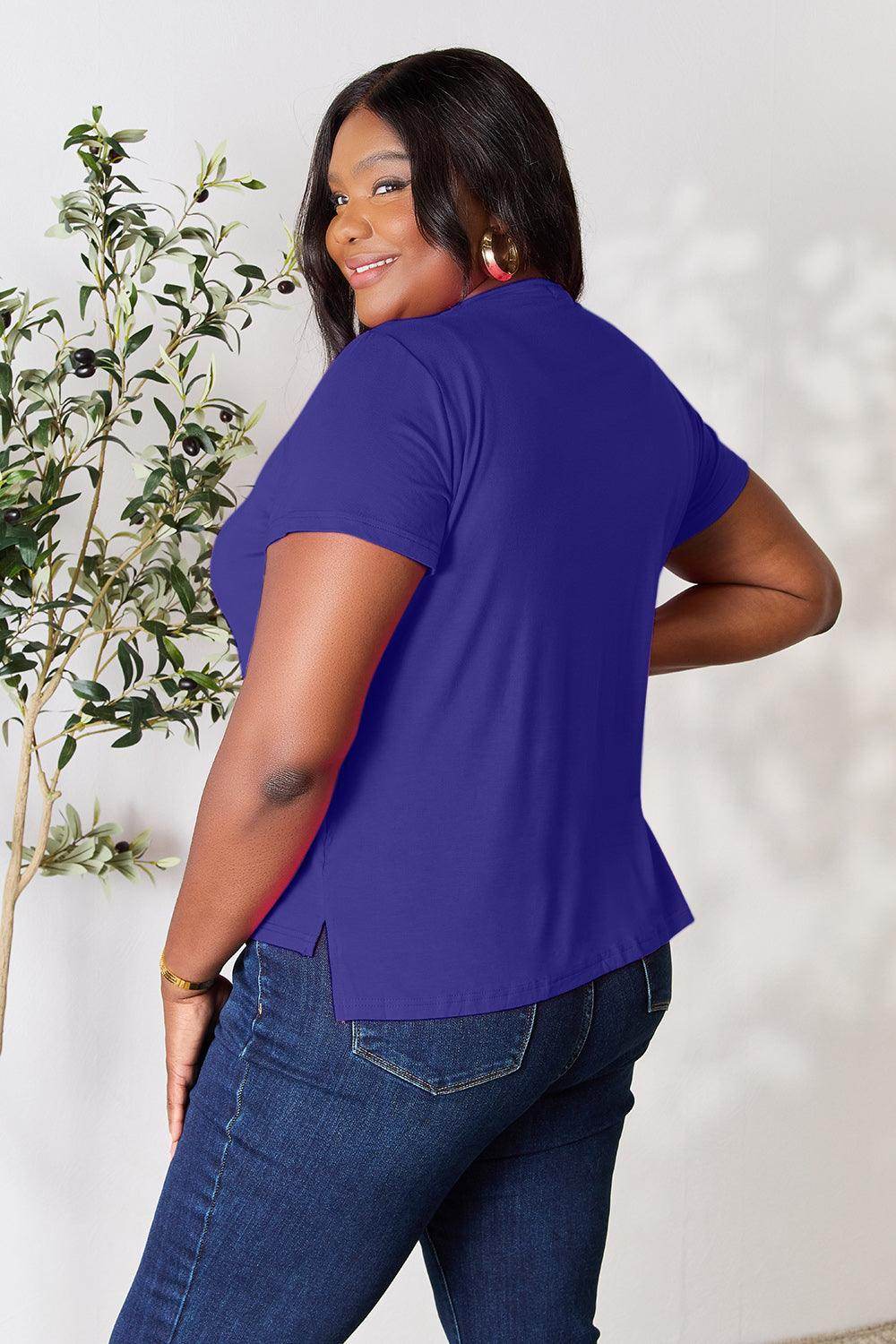Basic Bae Full Size Round Neck Short Sleeve T-Shirt for Women - Selvanelle