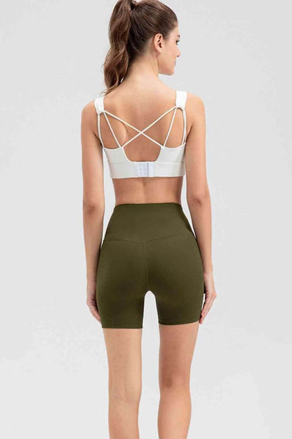 Wide Waistband Slim Fit Sports Shorts for Active Lifestyle - Selvanelle