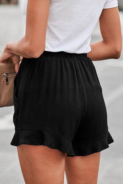 Elastic Waist Shorts with Pockets for Comfort and Style - Selvanelle