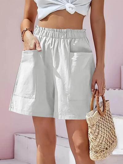 Full Size Pocketed Elastic Waist Shorts for Everyday Comfort - Selvanelle