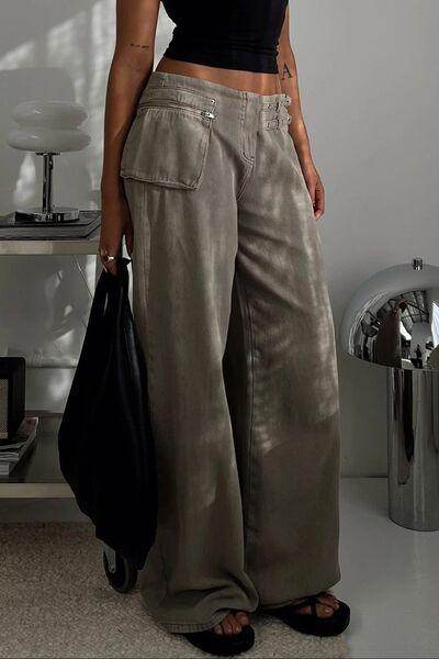 Stylish Wide Leg Jeans with Pockets for Everyday Wear - Selvanelle