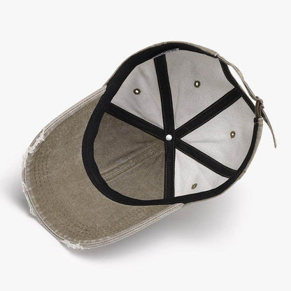 Distressed Washed Adjustable Baseball Cap for All Seasons - Selvanelle