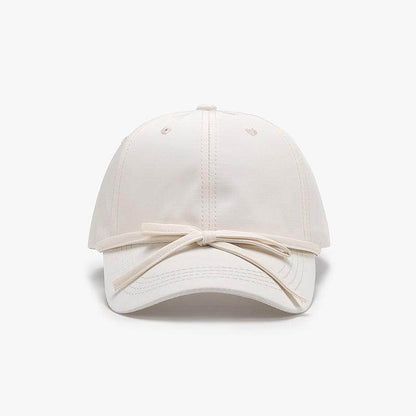 Tied Bow Cotton Baseball Cap for Stylish Summer Wear - Selvanelle