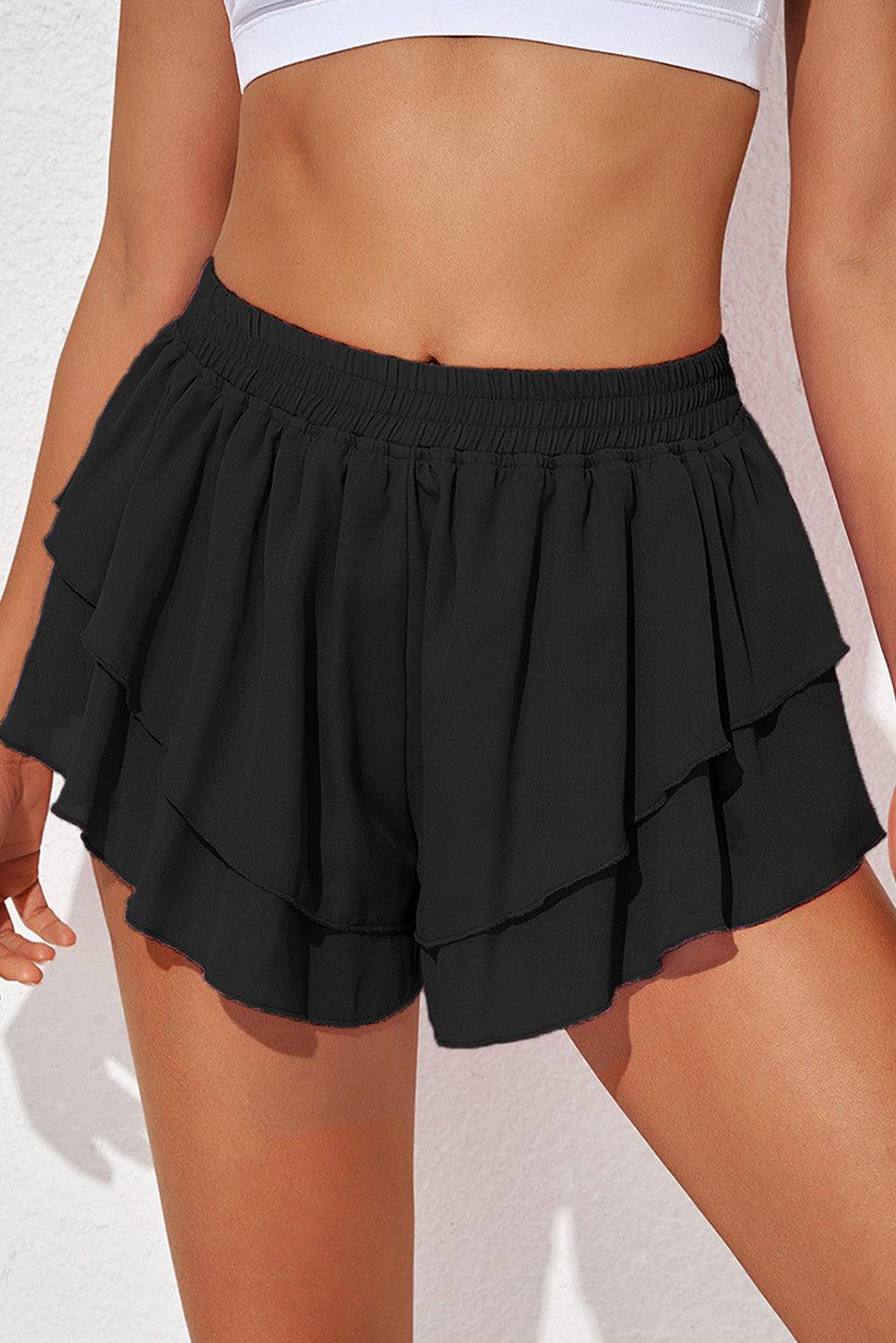 Layered Mid-Rise Waist Active Skirt for Women Fitness