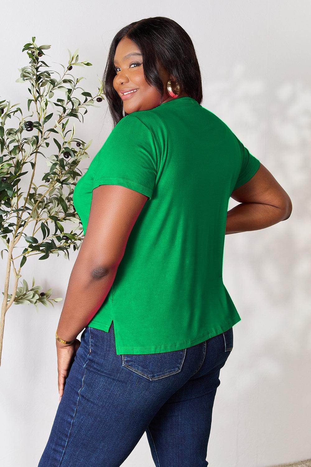 Basic Bae Full Size Round Neck Short Sleeve T-Shirt for Women - Selvanelle