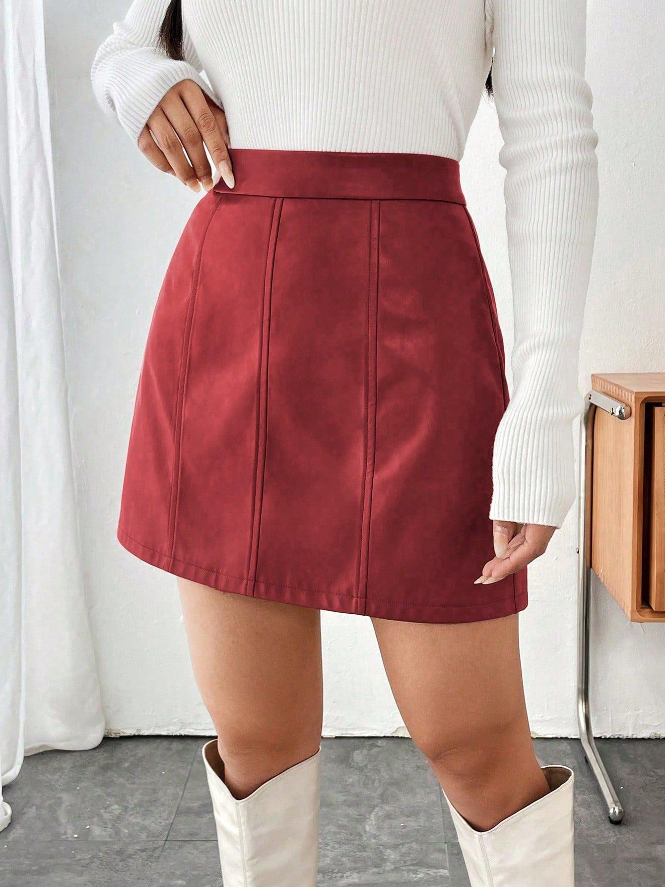 Mini Skirt with Zipper for Women in Various Sizes