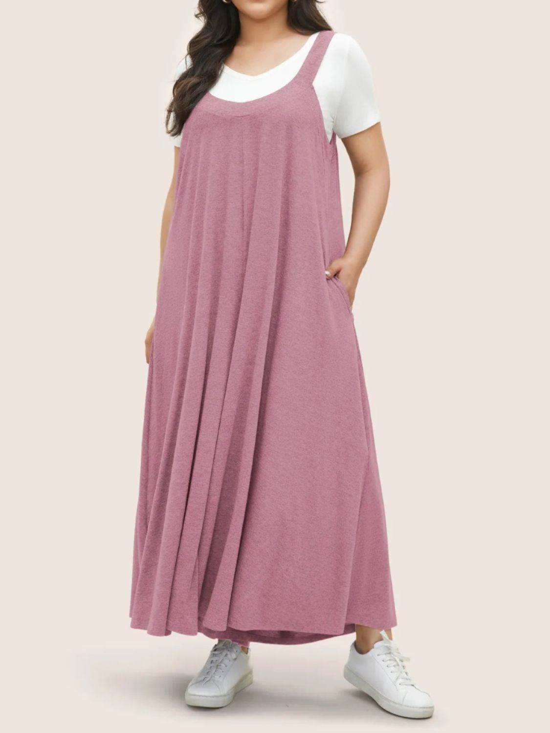 Full Size Pocketed Wide Leg Overalls - Selvanelle