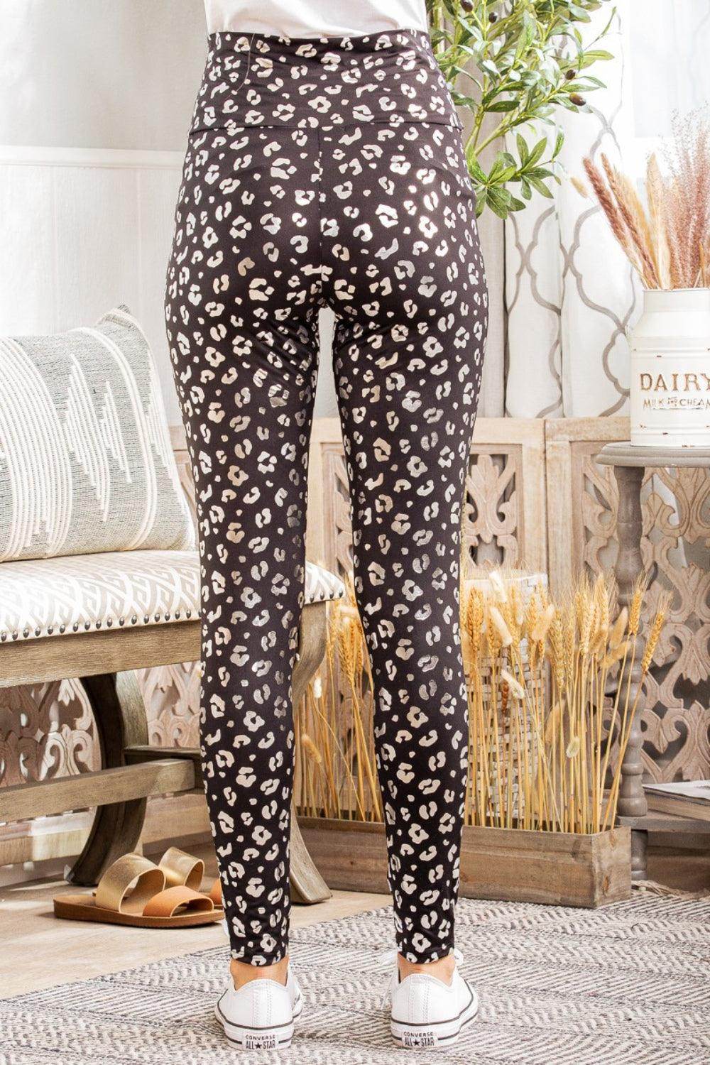 Heimish Full Size Leopard High Waist Leggings for Women - Selvanelle