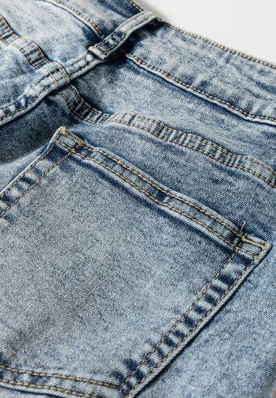 Washed Wide Leg Jeans with Pockets for Trendy Comfort - Selvanelle