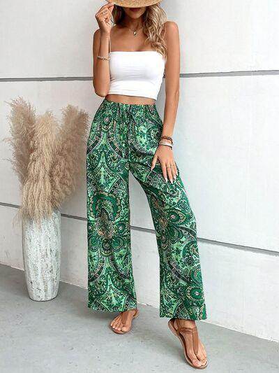 Printed Wide Leg Pants for Stylish Comfort and Fit - Selvanelle