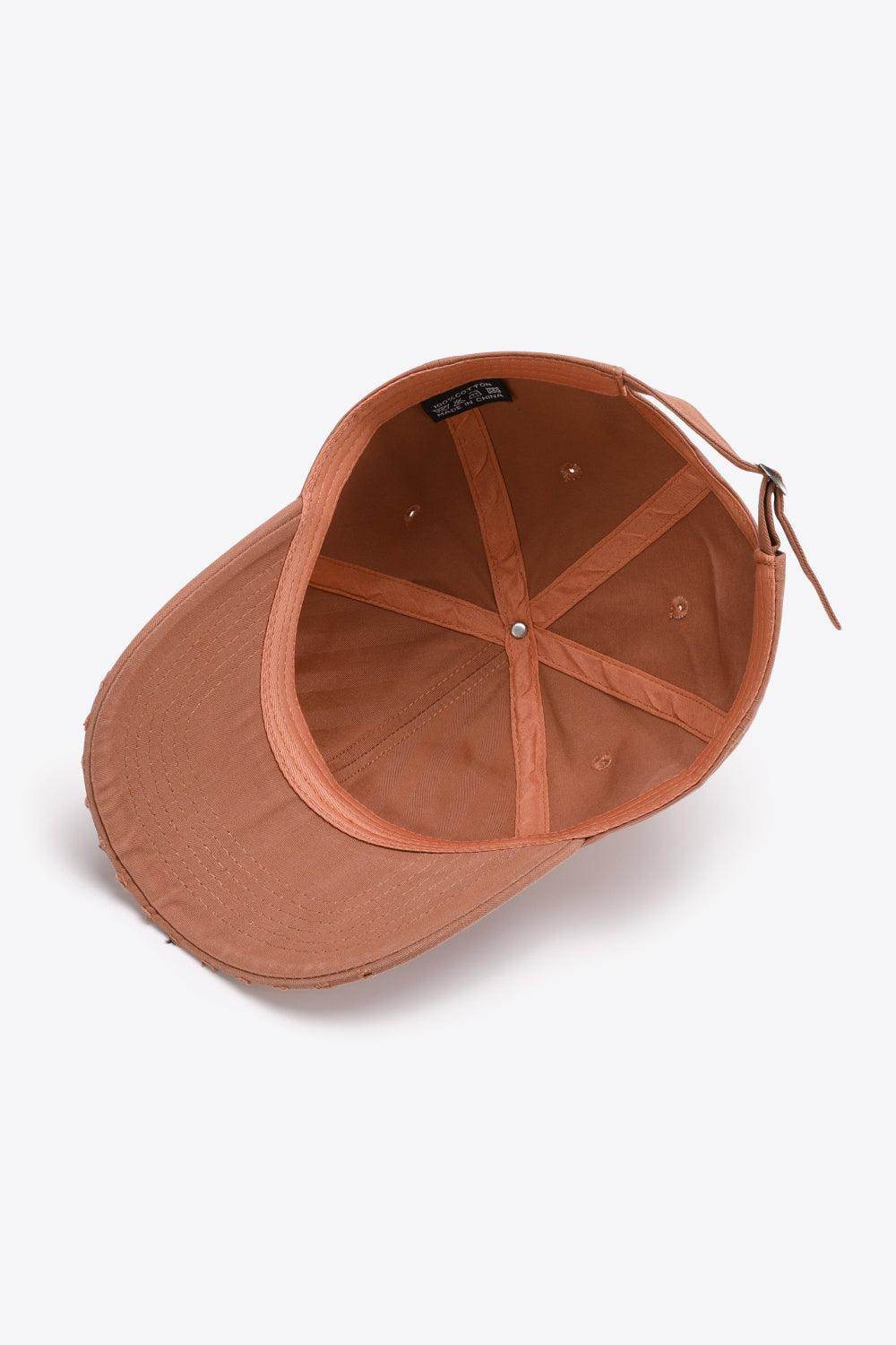 Distressed Adjustable Baseball Cap for Casual Style - Selvanelle
