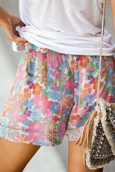Stylish Drawstring Printed Shorts with Pockets for Women - Selvanelle