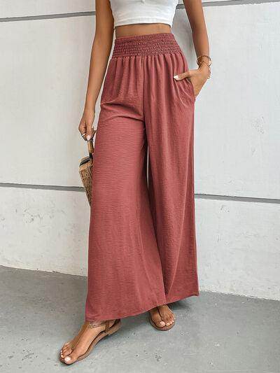 Perfee Wide Leg Pants with Pockets for Women Stylish Comfort - Selvanelle