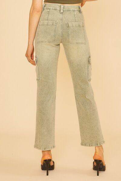 Annie Wear Straight Leg Jeans with Cargo Pockets Style - Selvanelle