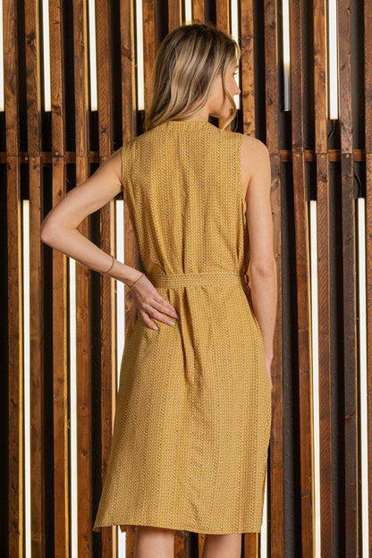 Sew In Love Full Size Printed Sleeveless Dress with Side Pockets - Selvanelle