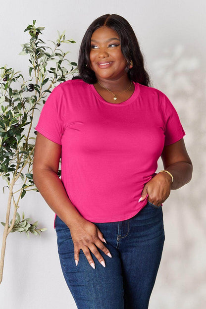 Basic Bae Full Size Round Neck Short Sleeve T-Shirt for Women - Selvanelle