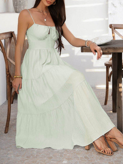 Devine Smocked Tiered Maxi Cami Dress - Selvanelle