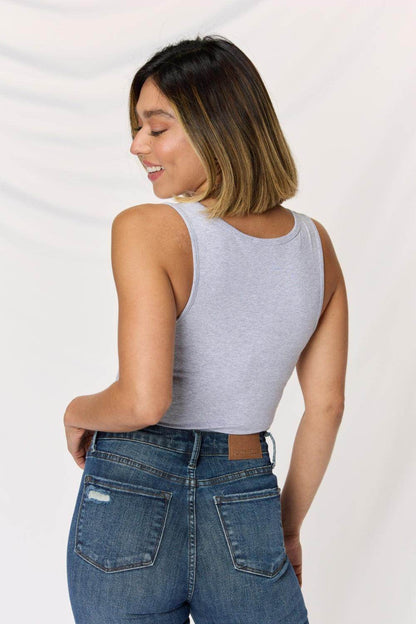 Zenana Square Neck Wide Strap Cropped Cami Top for Summer - Selvanelle