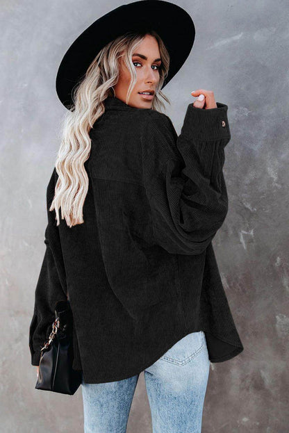 Sequin Football Button Up Long Sleeve Jacket for Women - Selvanelle
