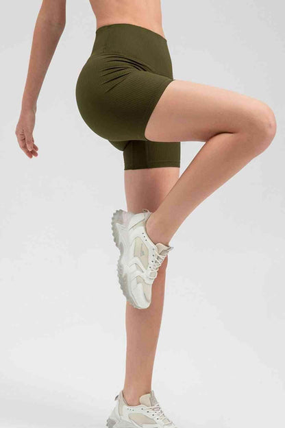 Wide Waistband Slim Fit Sports Shorts for Active Lifestyle - Selvanelle