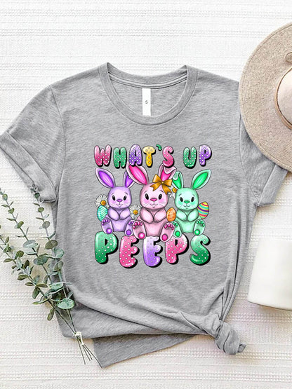 Graphic Round Neck Short Sleeve T-Shirt - Selvanelle