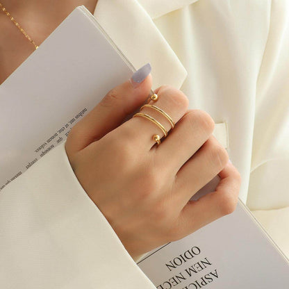 Titanium Steel Wrap Ring for Stylish Everyday Wear - Selvanelle