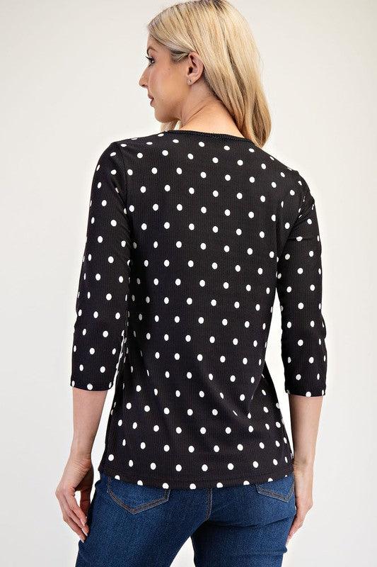 Celeste Full Size Polka Dot Round Neck T-Shirt for Women