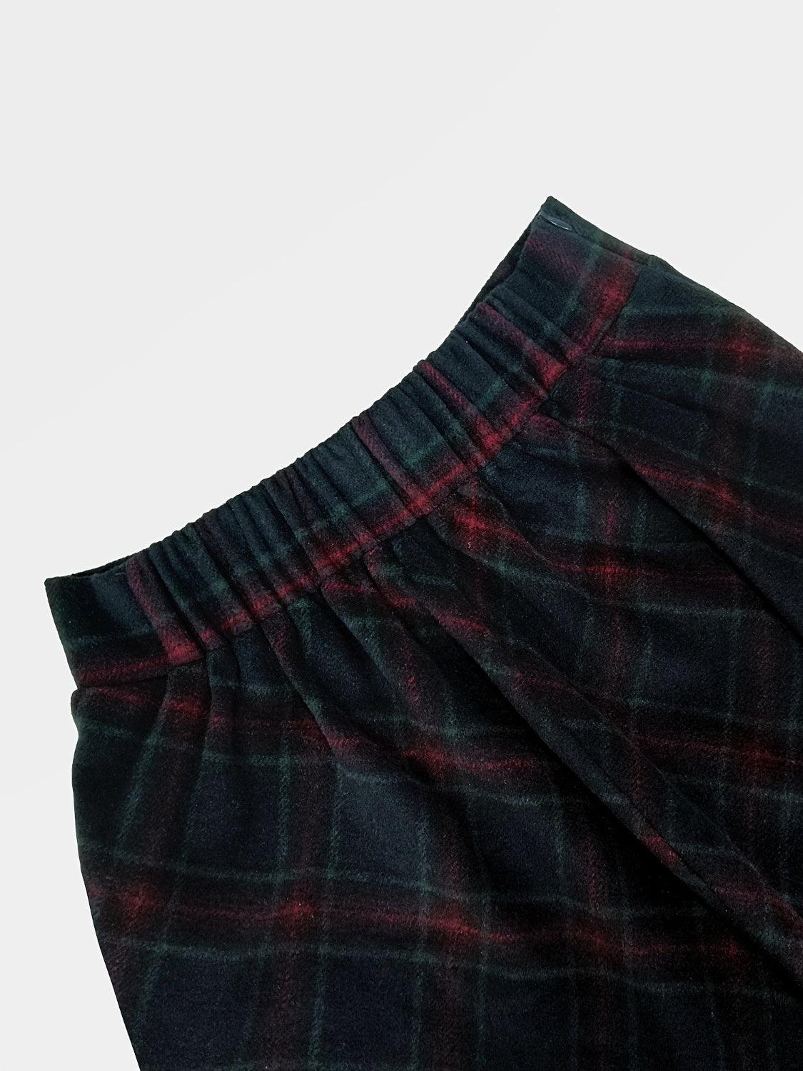 Plaid Elastic Waist Midi Skirt for Women in Various Sizes