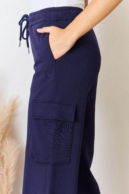RISEN Drawstring Relaxed Cargo Wide Leg Pants for Women - Selvanelle