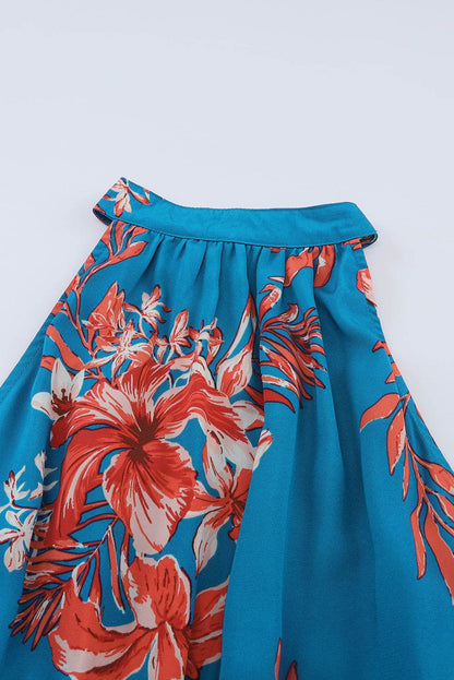 Floral Smocked Waist Sleeveless Dress - Selvanelle