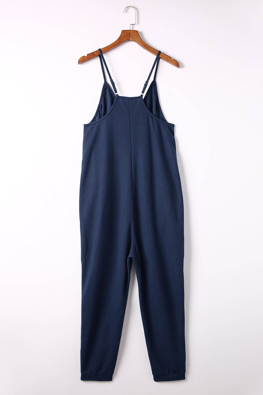 Spaghetti Strap Deep V Jumpsuit with Pockets - Selvanelle