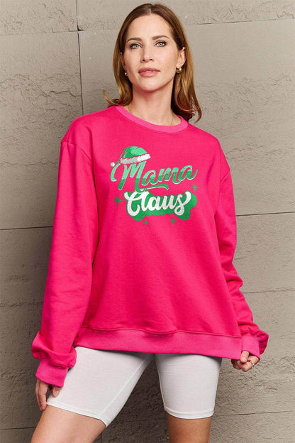 Simply Love Full Size MAMA CLAUS Round Neck Sweatshirt - Selvanelle