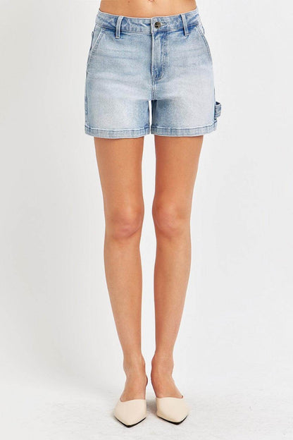 Risen Full Size High Rise Denim Shorts for Women Stylish - Selvanelle