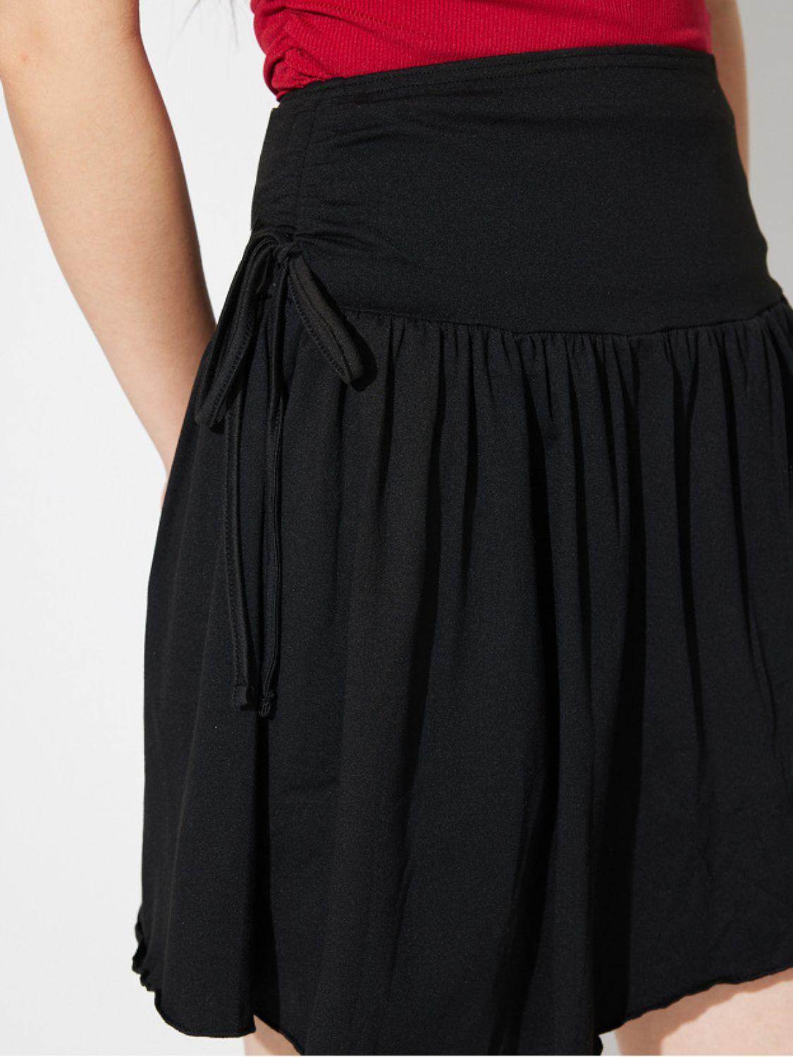 Side Tie Asymmetric Hem Mini Skirt for Casual Chic Style - Selvanelle