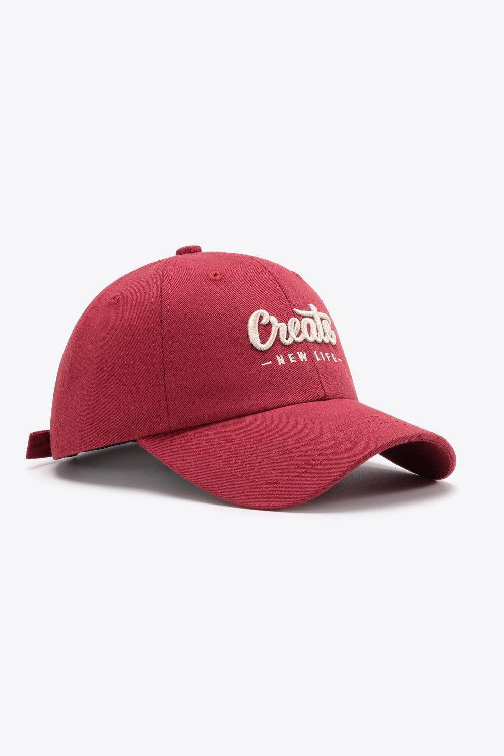 CREATE NEW LIFE Adjustable Cotton Baseball Cap for All Sizes - Selvanelle