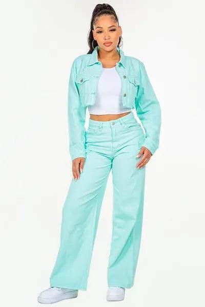 American Bazi High Waist Distressed Wide Leg Jeans Women - Selvanelle