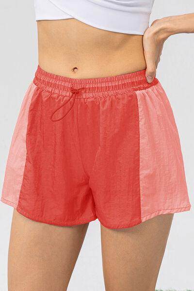 Color Block Drawstring Active Shorts for Comfort and Style - Selvanelle