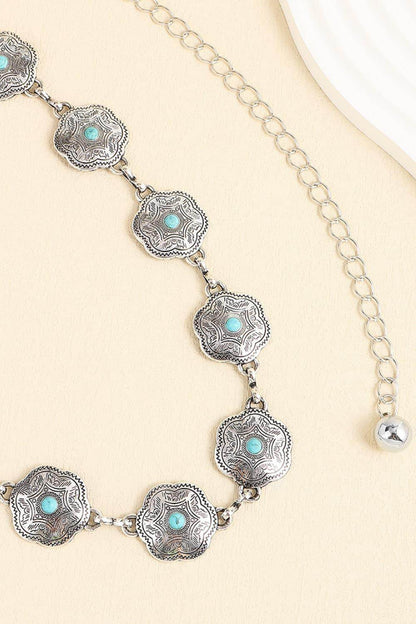 Vintage Turquoise Alloy Belt for Chic Fashion Style - Selvanelle